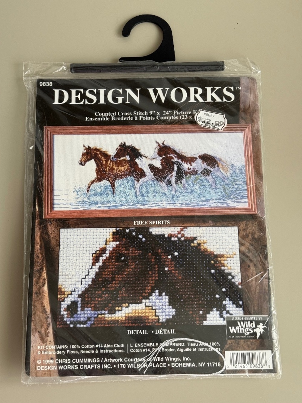 Design Works / Chris Cummings "Free Spirits" Wild Horses Cross Stitch Kit 9x24"